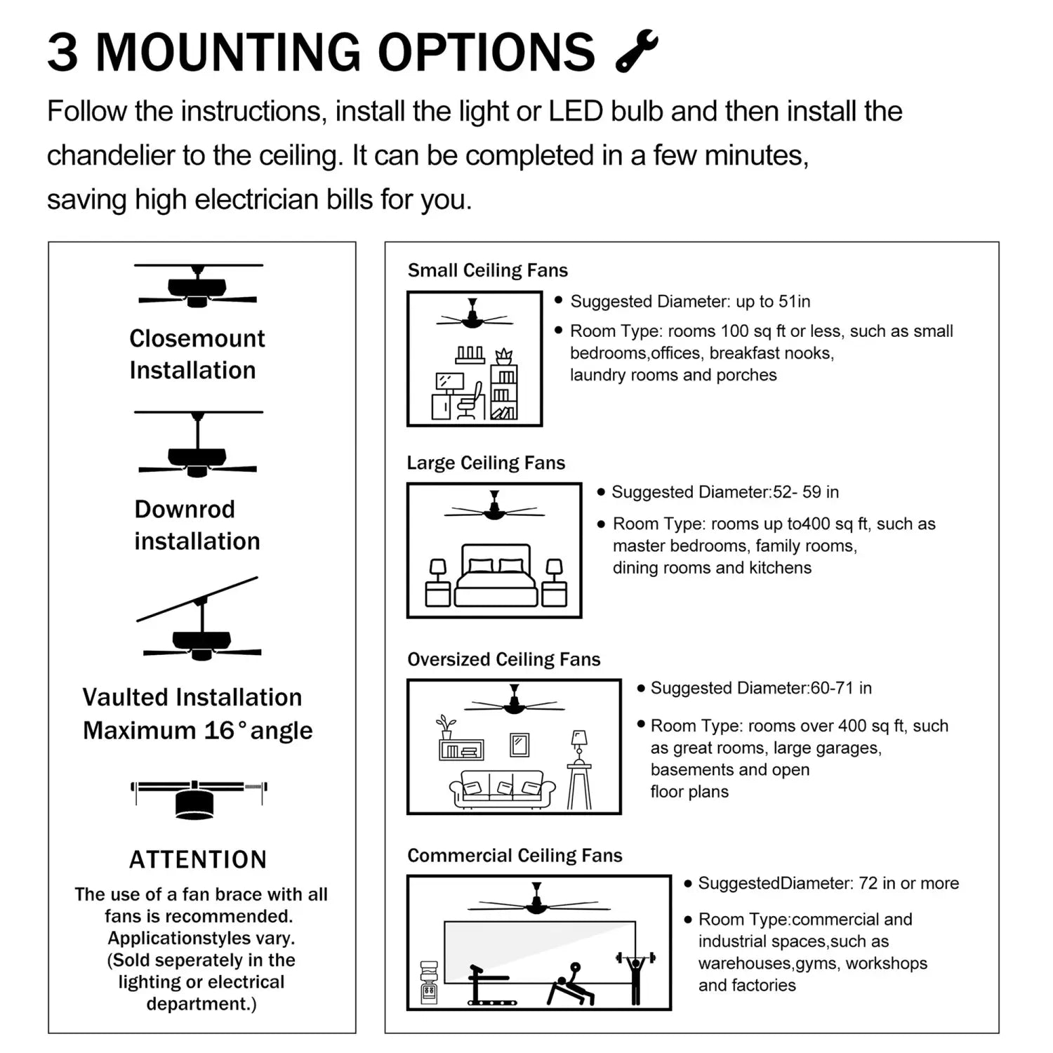 Crystal Accented Chandelier Ceiling Fan for Modern Interiors