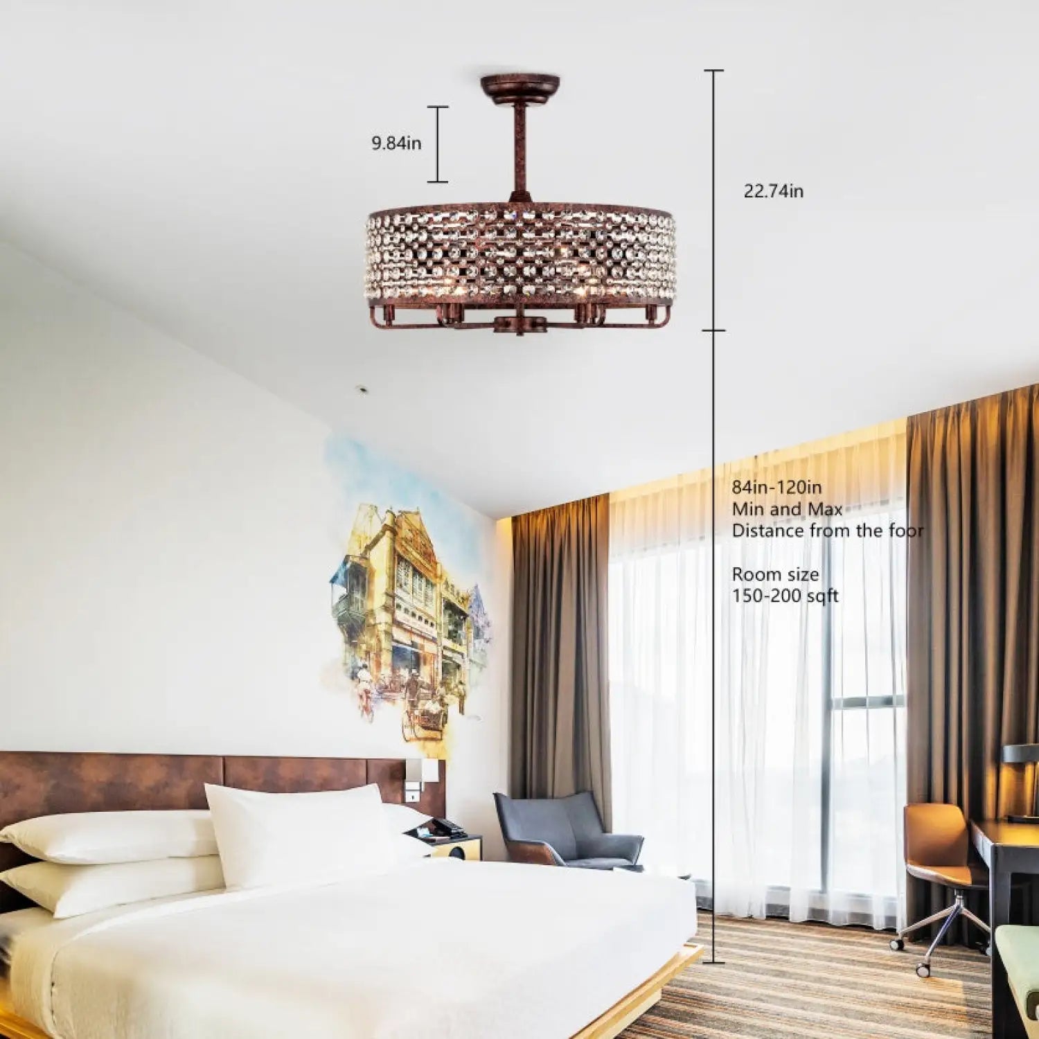 Crystal Accented Chandelier Ceiling Fan for Modern Interiors