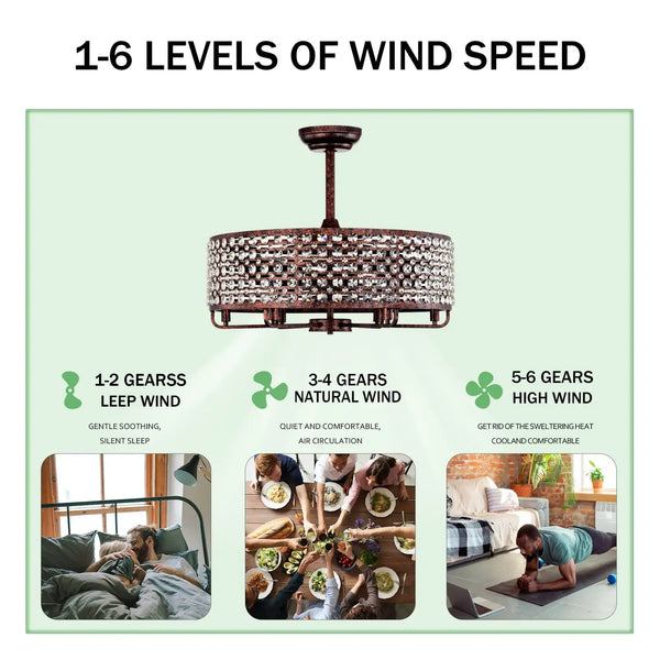 Crystal Accented Chandelier Ceiling Fan for Modern Interiors