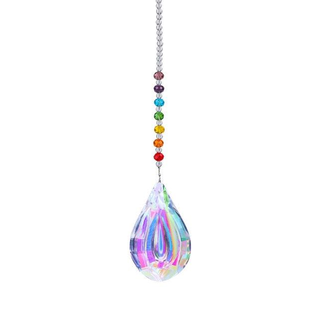 Crystal Ball Star Moon Sun Ring Rainbow Catcher Crystal Pendant Hanging Crystal Sun catcher Ornament Prism Stone Beads Ornament Home Window Wind-chimes Car Decoration