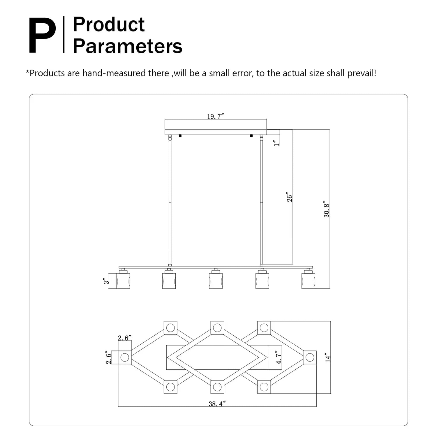 Crystal Chandelier for Dining Room with 8-Light for Modern Farmhouse Design
