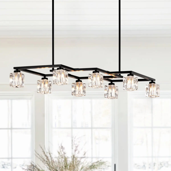 Crystal Chandelier for Dining Room with 8-Light for Modern Farmhouse Design