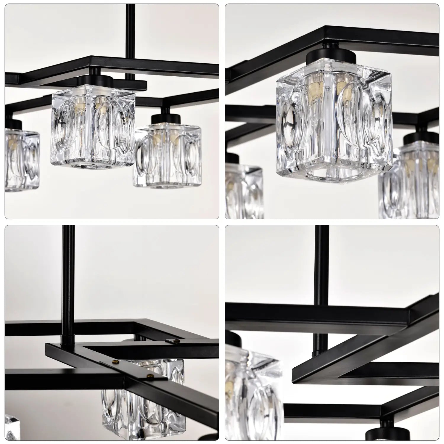 Crystal Chandelier for Dining Room with 8-Light for Modern Farmhouse Design