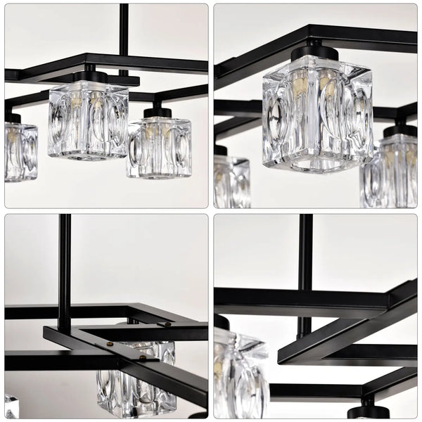 Crystal Chandelier for Dining Room with 8-Light for Modern Farmhouse Design