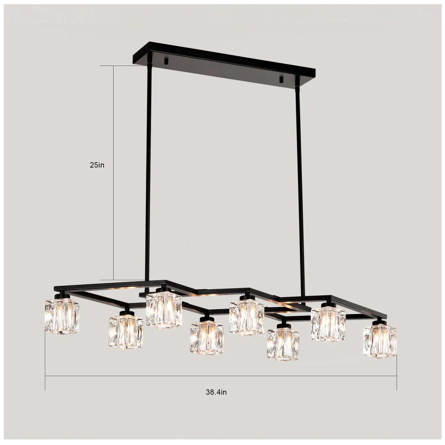 Crystal Chandelier for Dining Room with 8-Light for Modern Farmhouse Design