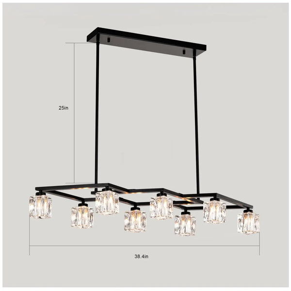 Crystal Chandelier for Dining Room with 8-Light for Modern Farmhouse Design