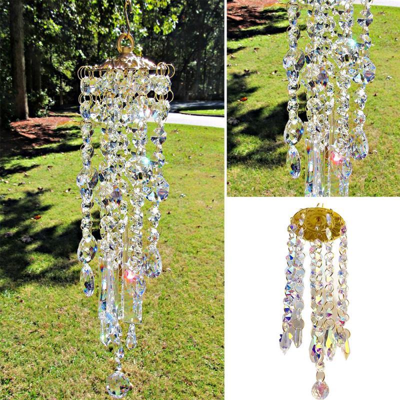 Crystal Chandelier Wind Chimes For Bedroom Outdoor Garden Yard Lawn Decoration Sun-catcher Wind Chimes Rainbow Chaser Curtain Pendant Home Decor Gift