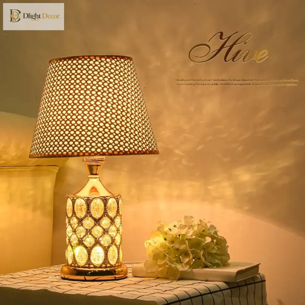 Crystal European Table Lamp | Modern Bedroom Lighting