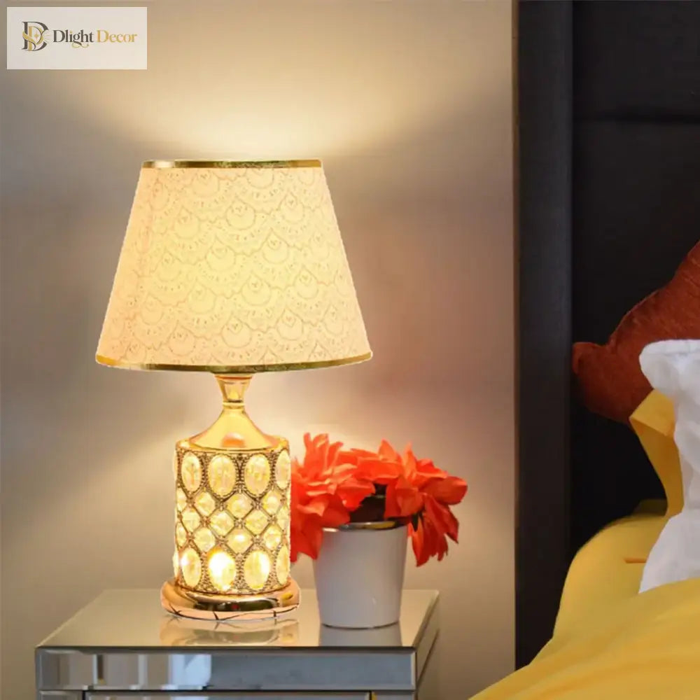 Crystal European Table Lamp | Modern Bedroom Lighting