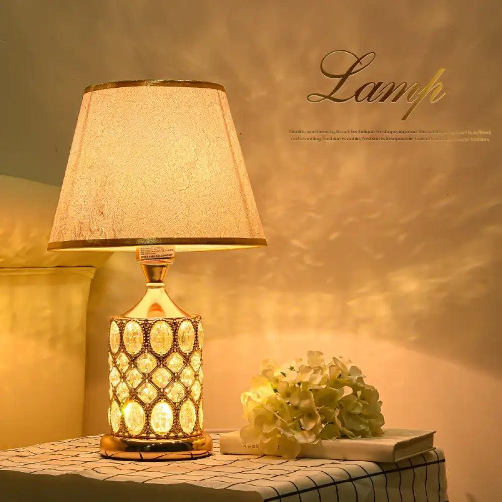 Crystal European Table Lamp | Modern Bedroom Lighting