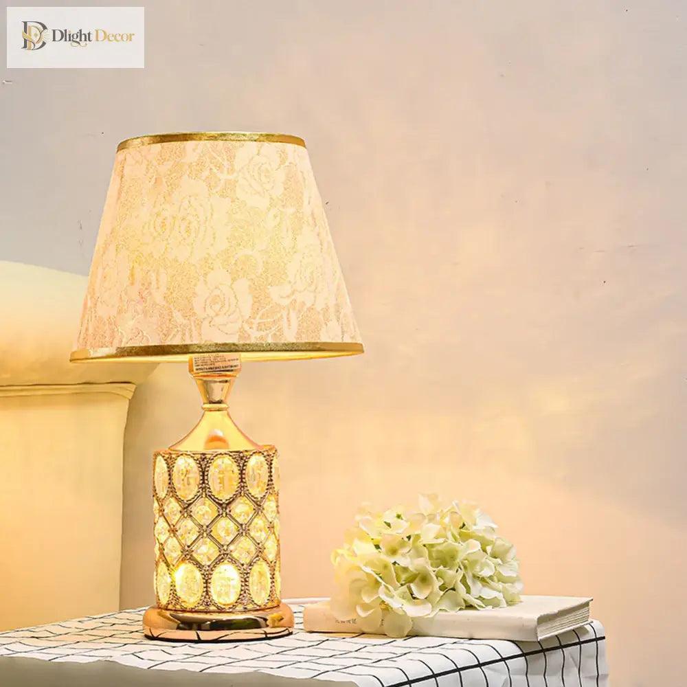 Crystal European Table Lamp | Modern Bedroom Lighting