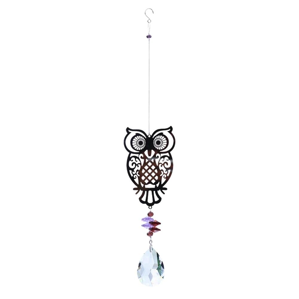 Crystal Garden Sun-catcher Hanging Crystals Prisms Ornament For Window Glass Chandelier Solar Hummingbird Owl Wind Chimes Rainbow Chaser  Garden Hanging  Curtain Pendant Home Decor Gift Boxed Sun Catcher Gift Idea For Mom Friends Grandma Hummingbird