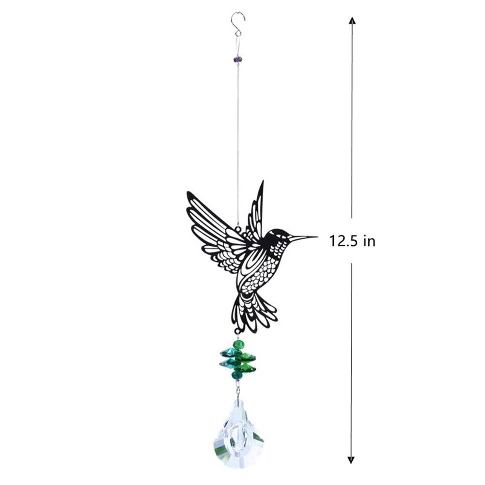 Crystal Garden Sun-catcher Hanging Crystals Prisms Ornament For Window Glass Chandelier Solar Hummingbird Owl Wind Chimes Rainbow Chaser  Garden Hanging  Curtain Pendant Home Decor Gift Boxed Sun Catcher Gift Idea For Mom Friends Grandma Hummingbird