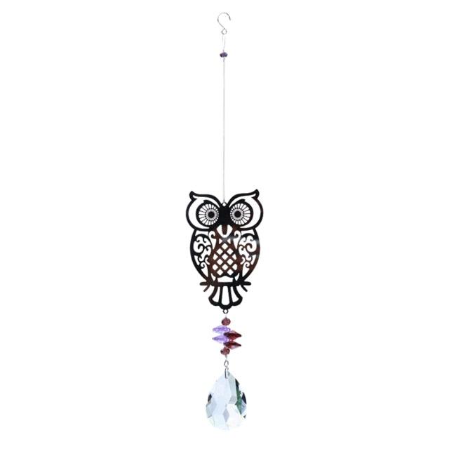 Crystal Garden Sun-catcher Hanging Crystals Prisms Ornament For Window Glass Chandelier Solar Hummingbird Owl Wind Chimes Rainbow Chaser  Garden Hanging  Curtain Pendant Home Decor Gift Boxed Sun Catcher Gift Idea For Mom Friends Grandma Hummingbird