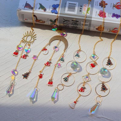 Crystal Hanging Sun-catchers Beads Colorful Chandelier Wind Chime Handmade Pendant Hanging Drop For Garden Window Curtain Chandelier Home Decor Christmas Pendant Gifts Ornament For Garden Window Car Wedding Plants