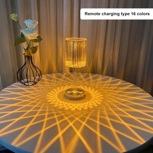 Crystal Table Lamp LED Diamond Touch Bedside Atmosphere Light RGB Remote Control Romantic Night Light Decorative Table Lamp Cute Study Lamps for Bedroom Décor