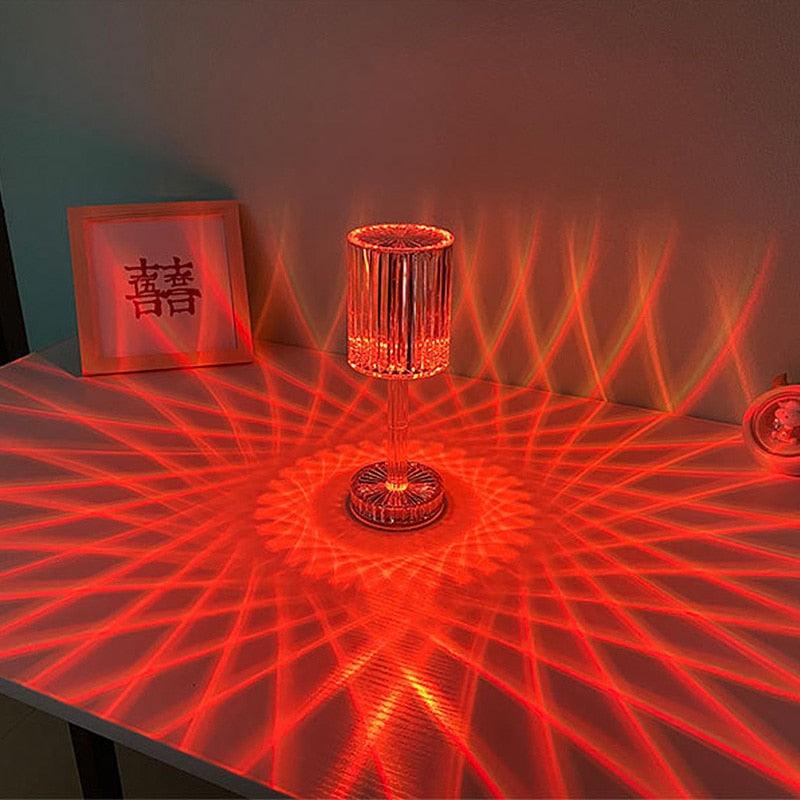 Crystal Table Lamp LED Diamond Touch Bedside Atmosphere Light RGB Remote Control Romantic Night Light Decorative Table Lamp Cute Study Lamps for Bedroom Décor