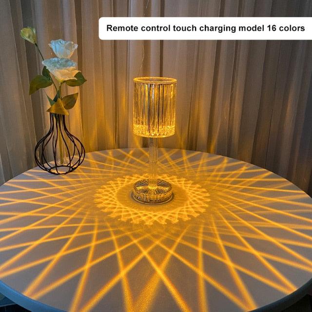 Crystal Table Lamp LED Diamond Touch Bedside Atmosphere Light RGB Remote Control Romantic Night Light Decorative Table Lamp Cute Study Lamps for Bedroom Décor