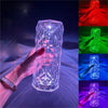 Crystal Table Lamp Rose Light Projector 3/16 Colors Adjustable Romantic Diamond Atmosphere Light USB Bedroom Touch Night Light Decorative Table Lamp Cute Study Lamps for Bedroom Décor