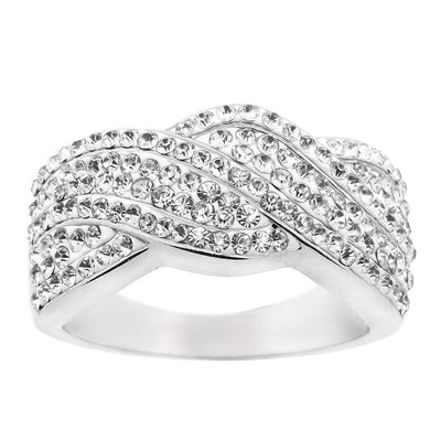 Crystal Twist Braided Ring