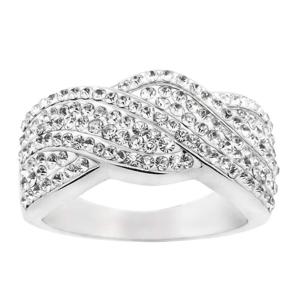 Crystal Twist Braided Ring