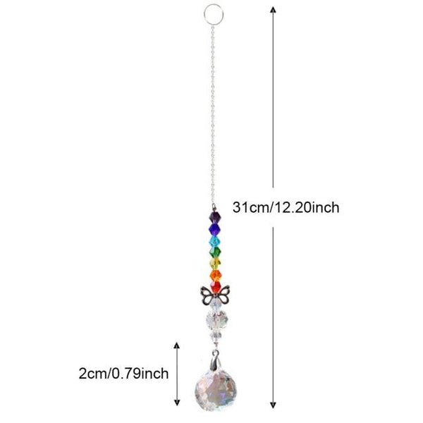 Crystal Wind Star Moon Pendant Handmade Sun Catcher Light Catcher Newly Designed Prism Crystal Colorful Light Prism Chandelier Glass Crystal Pendant Pearl Yarn Gift Handmade Garden Window Wedding Curtain Chandelier