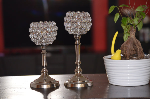 Vibhsa Hurricane  Set of 2 Crystal Candle Holder