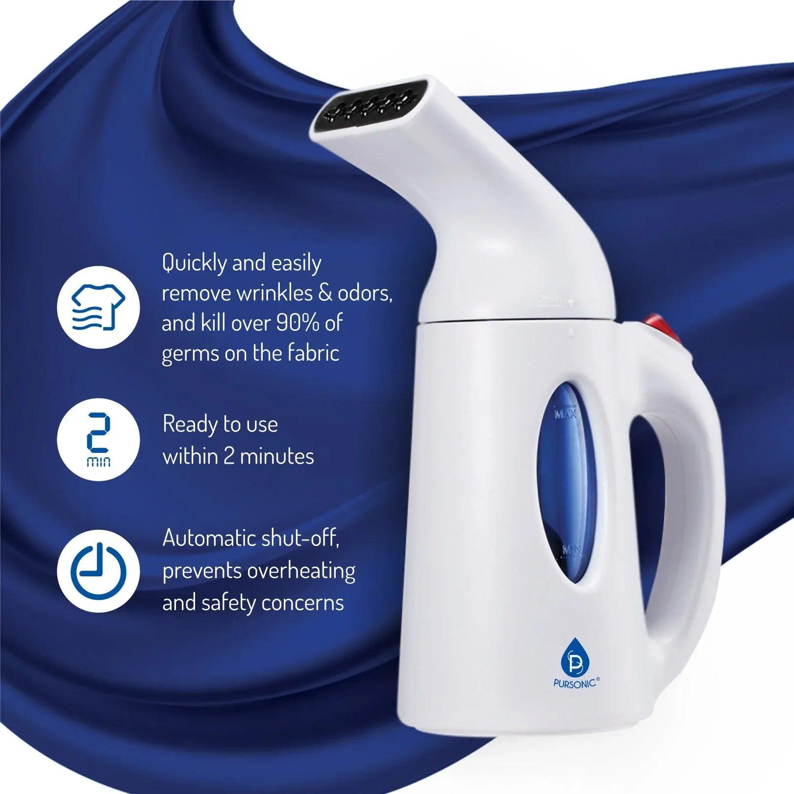 Pursonic 130ml Handheld Fabric Fast Heat-up Powerful Travel Clothes CS180 Portable Garment Steamer - Gifts for You 'n Me