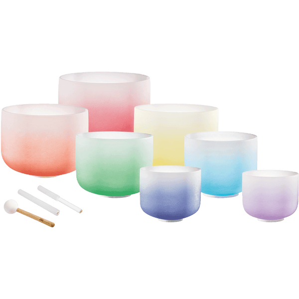 7 Chakra Color Quartz Crystal Singing Bowl Set (8