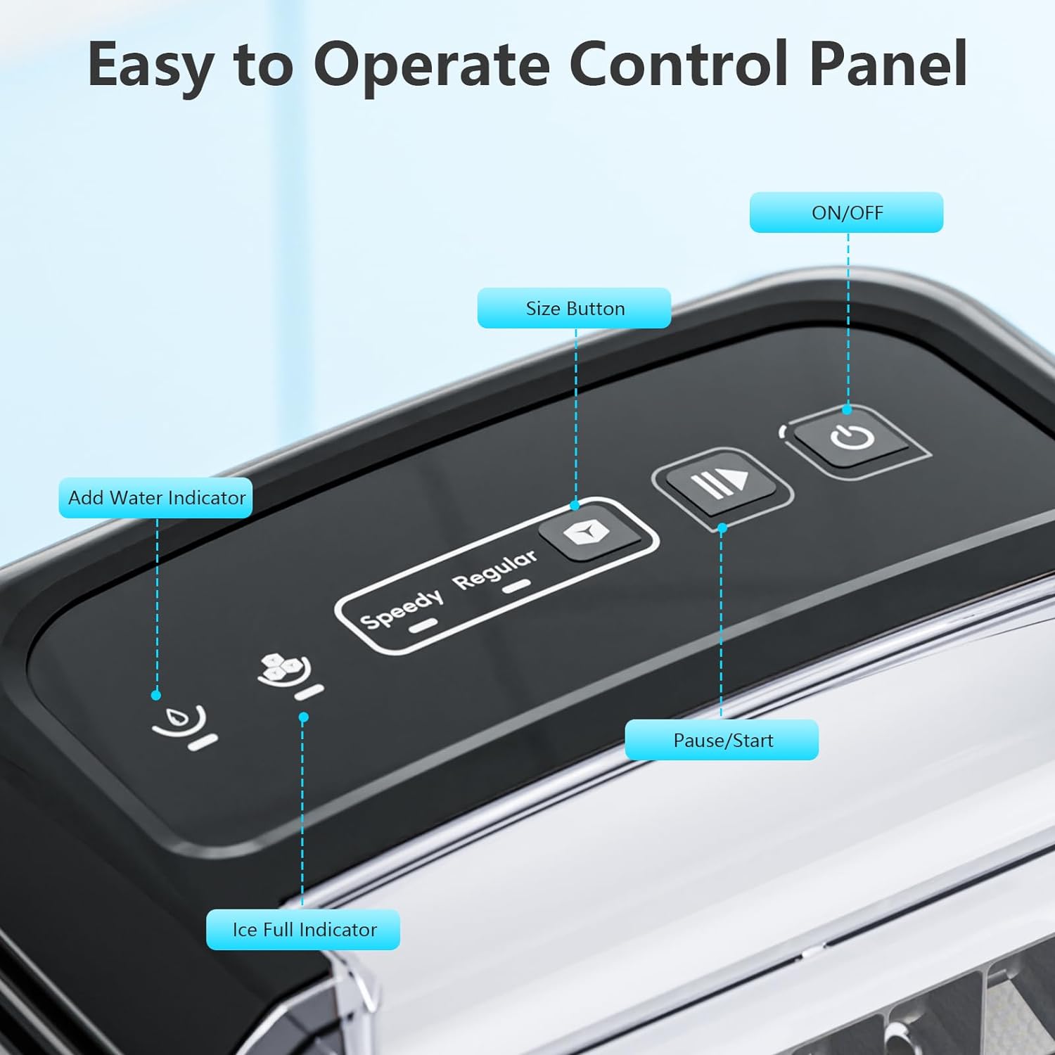 Cubic Ice Maker Machine,33 Lbs/24 Hrs,1.3 Lbs Ice Storage Capacity ,Black Kismile