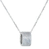 Cubic Zirconia Rondelle Pendant Necklace