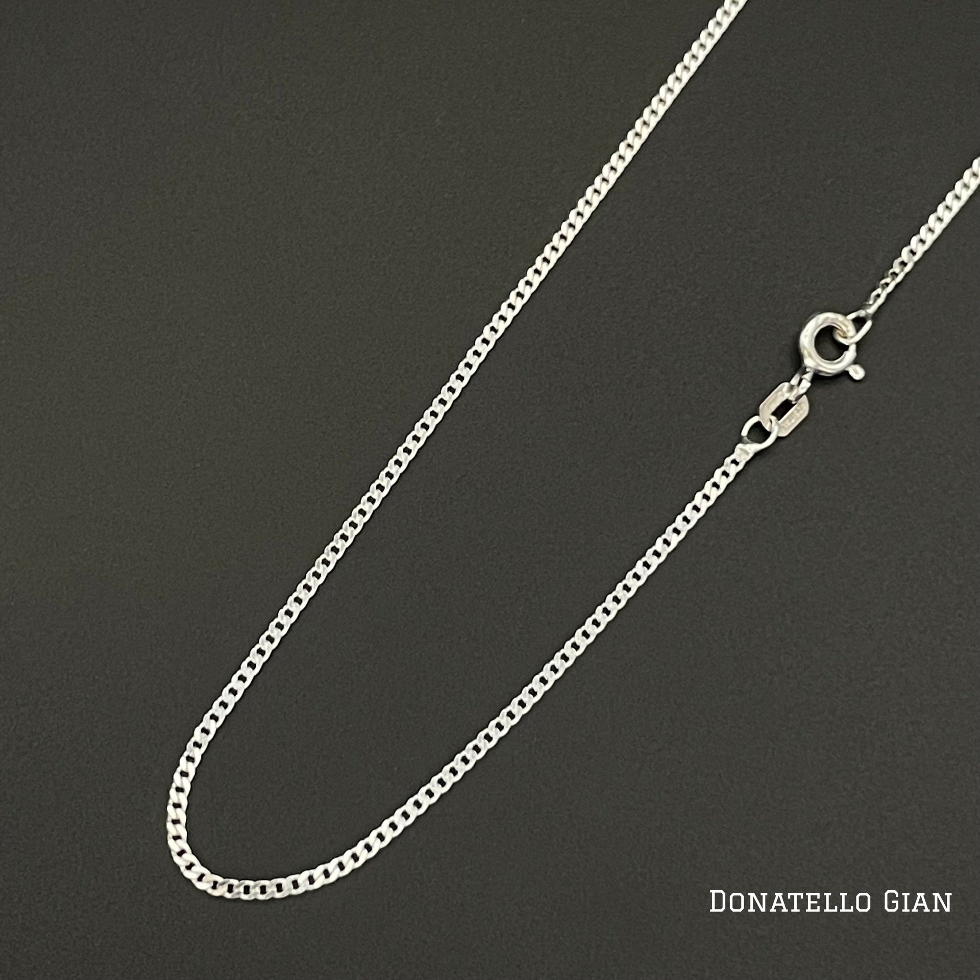 Sterling Silver 925 Cuban Curb Chain 1.3MM, 16