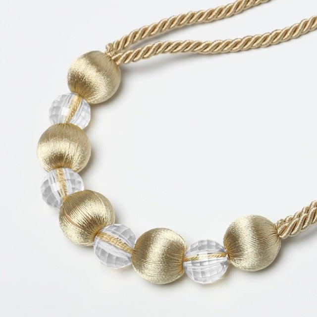 Curtain Tie Backs Rope Curtain Tiebacks With Bling Crystal Beads Curtain Decor Accessories Clips Curtain Holders For Drape  Durable Tie Backs Drapery Holdbacks Holder For Window Curtain Panels Drapes Home Decor