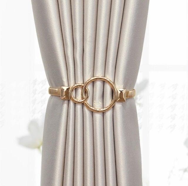 Curtain Tieback High Quality Elastic Holder Hook Buckle Clip Pretty And Fashion Polyester Decorative Home Accessories Leaves Curtain Holder Holdback For Window Drapery Convenient Office Home Decoration Buckle Holdbacks Curtain Straps