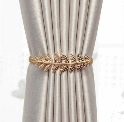 Curtain Tieback High Quality Elastic Holder Hook Buckle Clip Pretty And Fashion Polyester Decorative Home Accessories Leaves Curtain Holder Holdback For Window Drapery Convenient Office Home Decoration Buckle Holdbacks Curtain Straps