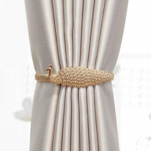 Curtain Tieback High Quality Elastic Holder Hook Buckle Clip Pretty And Fashion Polyester Decorative Home Accessories Leaves Curtain Holder Holdback For Window Drapery Convenient Office Home Decoration Buckle Holdbacks Curtain Straps