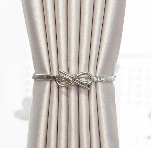 Curtain Tieback High Quality Elastic Holder Hook Buckle Clip Pretty And Fashion Polyester Decorative Home Accessories Leaves Curtain Holder Holdback For Window Drapery Convenient Office Home Decoration Buckle Holdbacks Curtain Straps