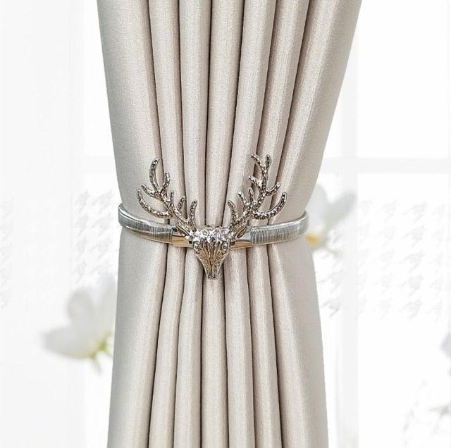 Curtain Tieback High Quality Elastic Holder Hook Buckle Clip Pretty And Fashion Polyester Decorative Home Accessories Leaves Curtain Holder Holdback For Window Drapery Convenient Office Home Decoration Buckle Holdbacks Curtain Straps