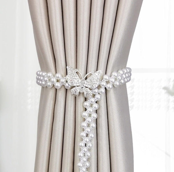 Curtain Tieback High Quality Elastic Holder Hook Buckle Clip Pretty and Fashion Polyester Decorative Home Accessories Modern Style Convenient Drape Tie Backs,Handmade Curtains Holdbacks Holder for Home Kitchen Office