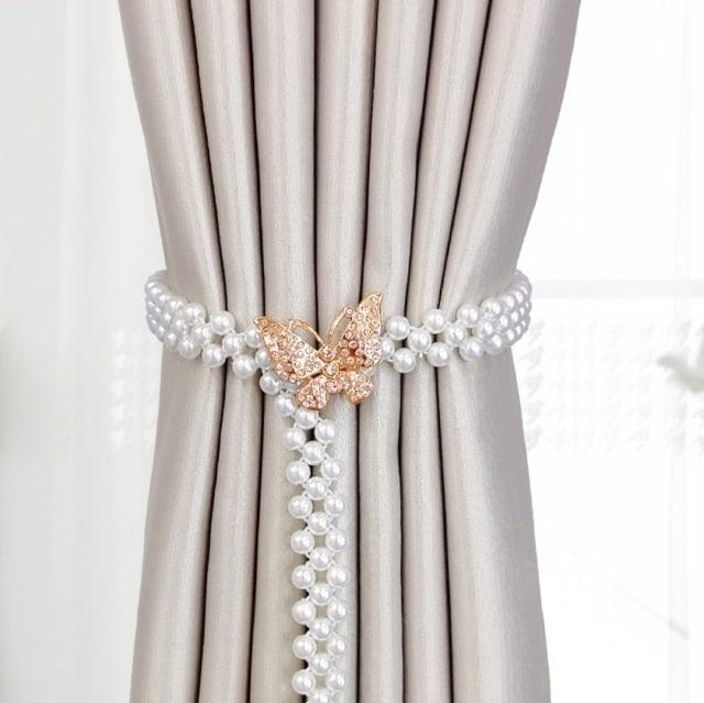 Curtain Tieback High Quality Elastic Holder Hook Buckle Clip Pretty and Fashion Polyester Decorative Home Accessories Modern Style Convenient Drape Tie Backs,Handmade Curtains Holdbacks Holder for Home Kitchen Office