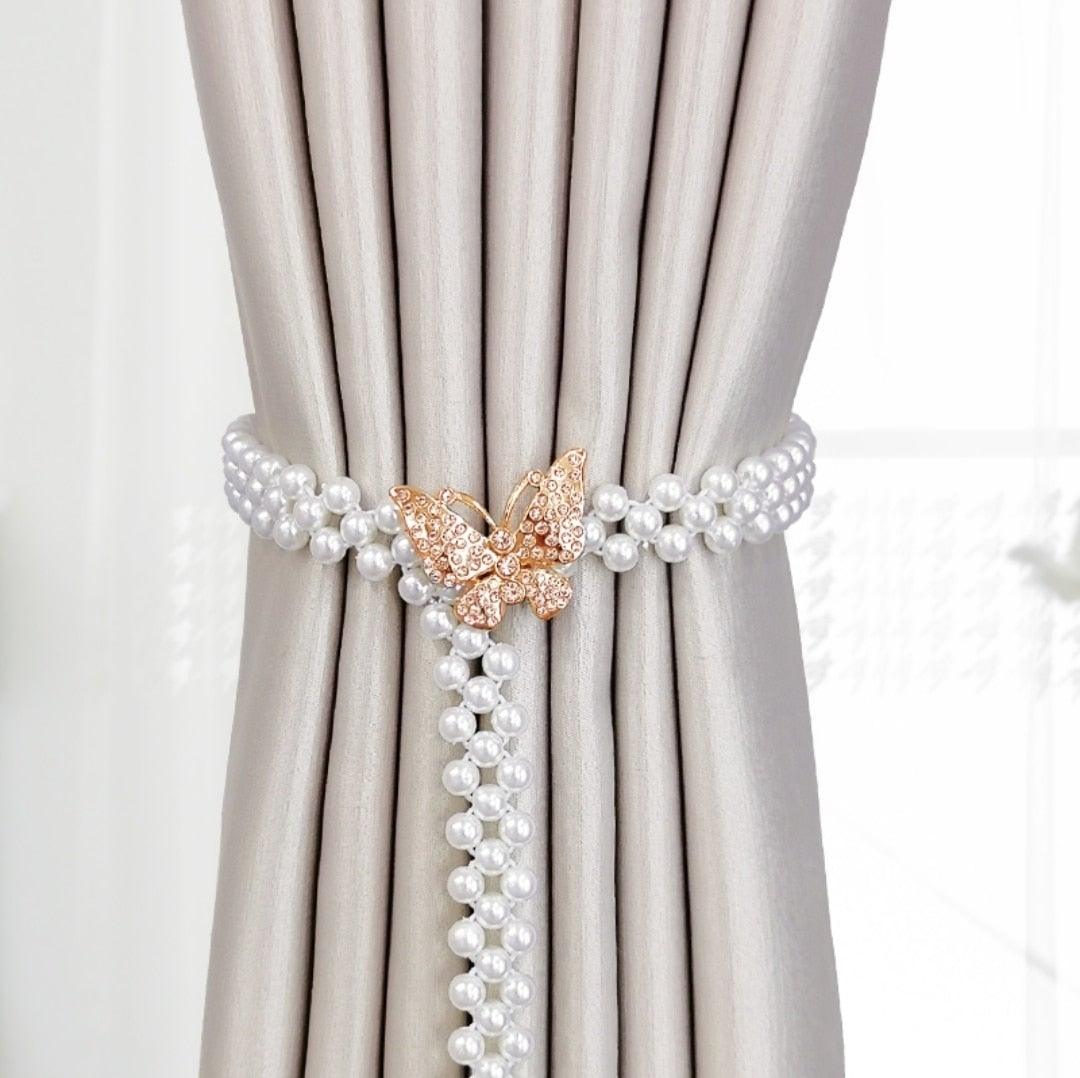 Curtain Tieback High Quality Elastic Holder Hook Buckle Clip Pretty and Fashion Polyester Decorative Home Accessories Modern Style Convenient Drape Tie Backs,Handmade Curtains Holdbacks Holder for Home Kitchen Office