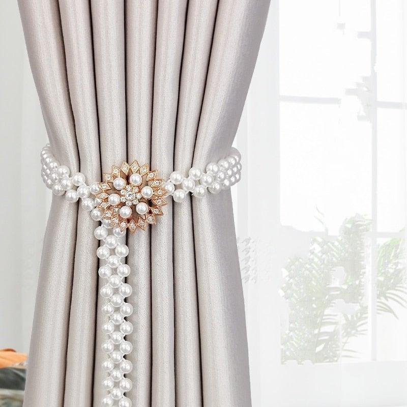 Curtain Tieback High Quality Elastic Holder Hook Buckle Clip Pretty and Fashion Polyester Decorative Home Accessories Modern Style Convenient Drape Tie Backs,Handmade Curtains Holdbacks Holder for Home Kitchen Office