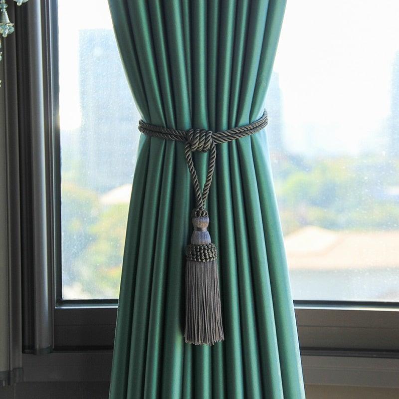 Curtain Tiebacks Tassel Curtain Clips Rope Curtain Tie Backs Holdbacks Decorative  Curtain Holder Accessories For Drape Curtain Holdbacks Braided Buckle Home Decorative Window Drapery Ball Tassels Tieback 50cm