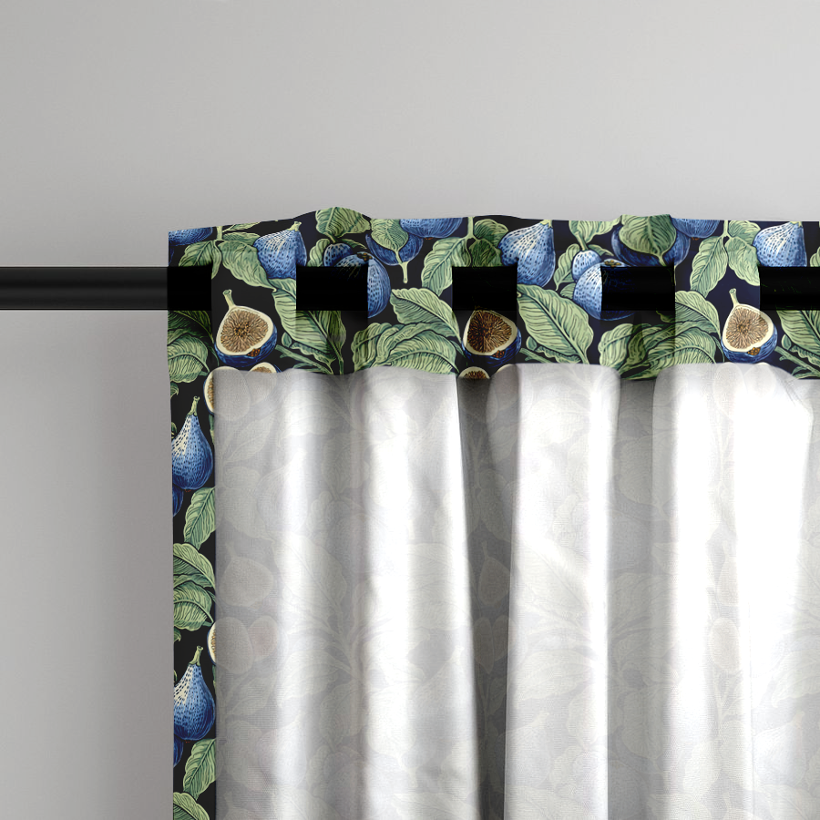 Window Curtain Set - Cotton Blend (2 Panels) | Sliced Fig | William Morris Inspired Collection