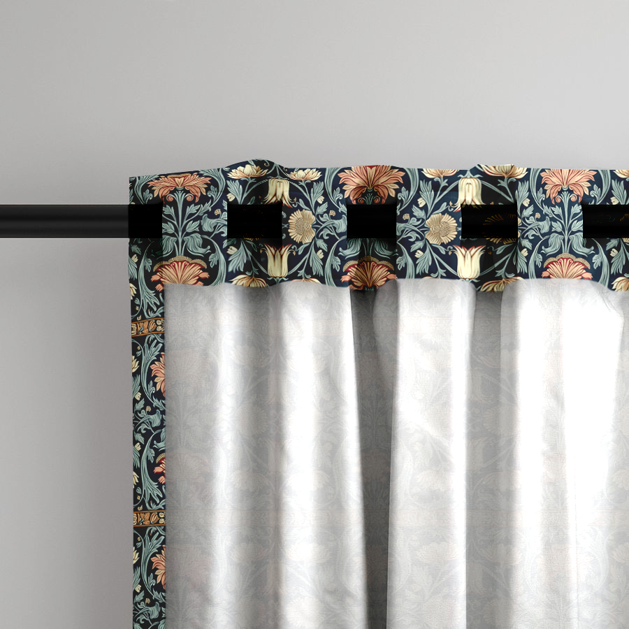 Window Curtain Set - Cotton Blend (2 Panels) | Tewksbury | William Morris Inspired Collection