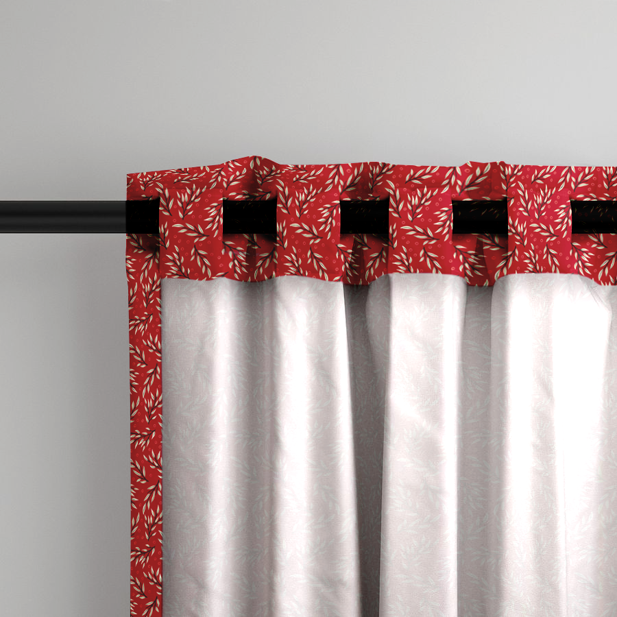 Window Curtain Set - Cotton Blend (2 Panels) | Apple | William Morris Inspired Collection
