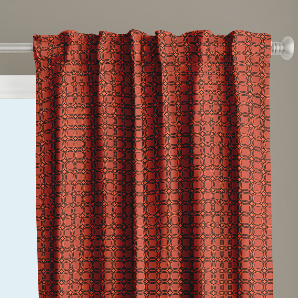 Window Curtain Set - Cotton Blend (2 Panels) | Pomegranate | William Morris Inspired Collection
