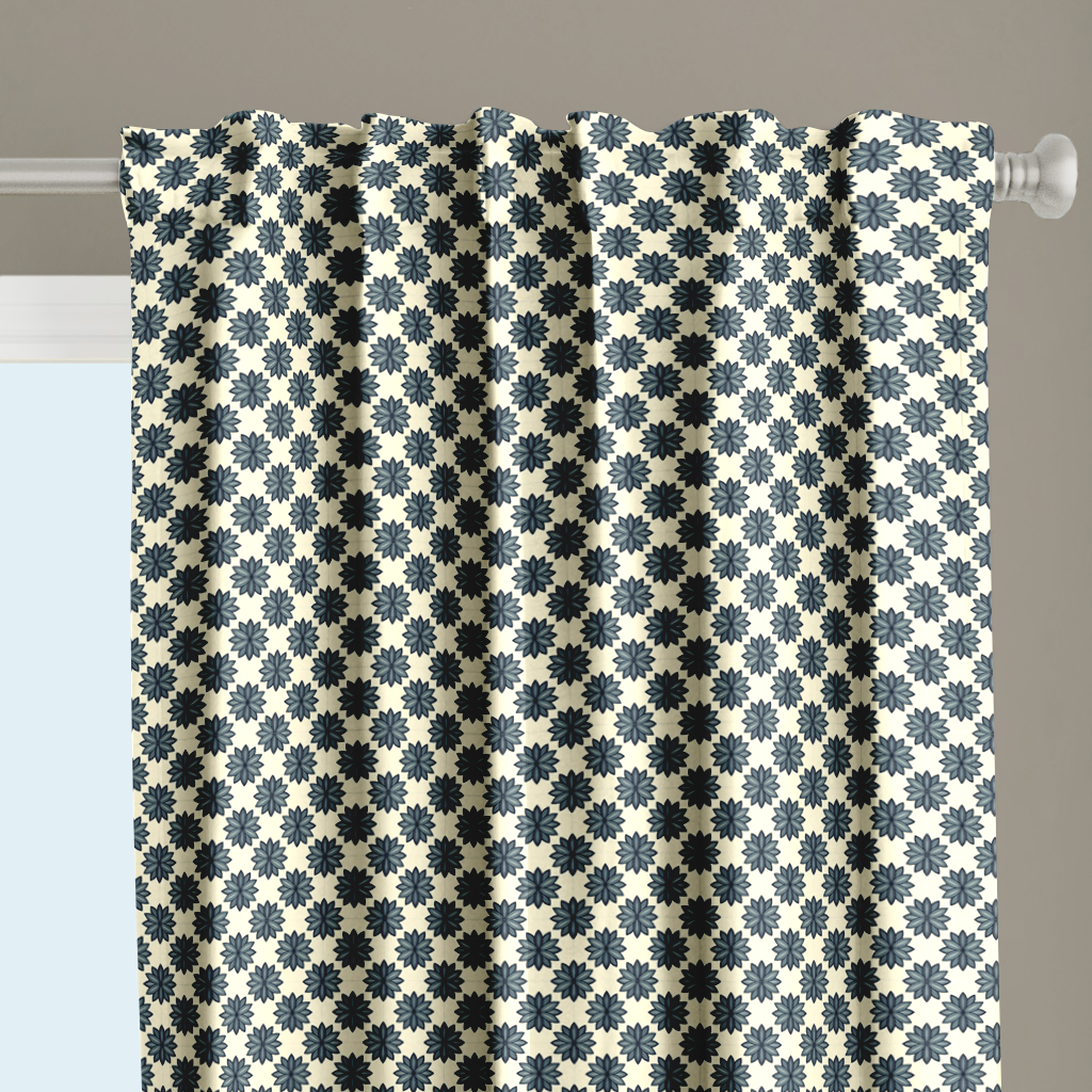 Window Curtain Set - Cotton Blend (2 Panels) | Primary Bouquet | William Morris Inspired Collection