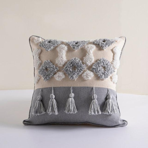 Cushion Cover Cotton Linen Pillowcase Tufted Beige Decorative Fashionable Cotton Hand-Woven Throw Pillow Covers Tufted  Pillow Covers  Bedroom Throw Pillow Cushion For Bed Home