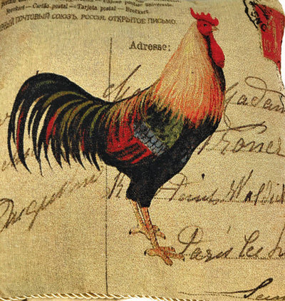 DaDa Bedding Glamorous Country Rooster Elegant Throw Pillow Cushion Cover - 18